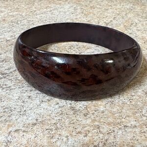 Leopard Print Brown Bangle Bracelet